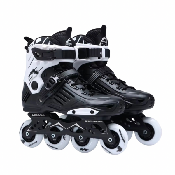 Professional In-line Roller Skates BLACK/WHITE - Image 3