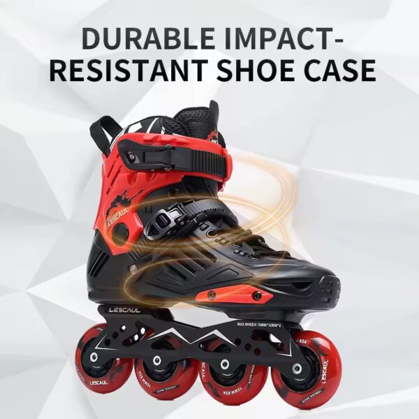 Professional In-line Roller Skates BLACK/RED - Image 2