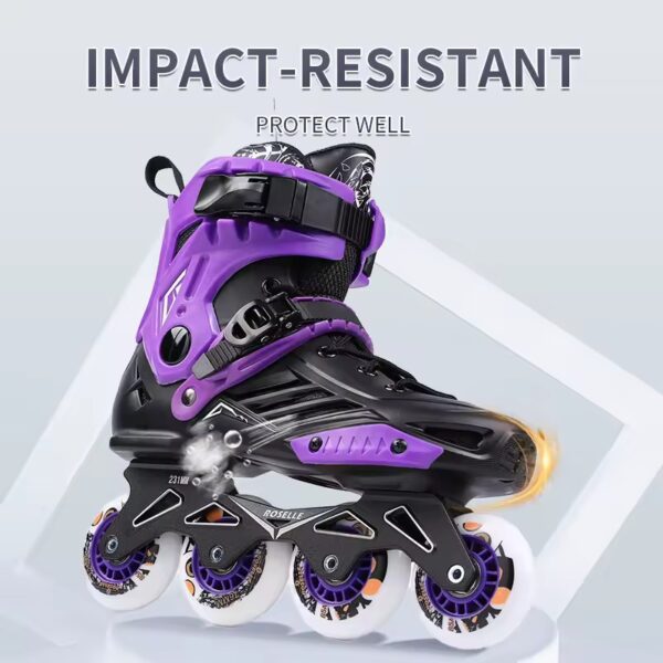 Professional In-line Rollerskates BLACK/PURPLE - Image 2