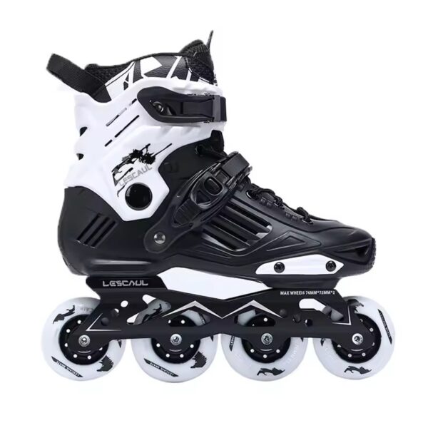 Professional In-line Roller Skates BLACK/WHITE