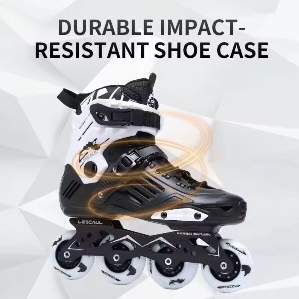 Professional In-line Roller Skates BLACK/WHITE - Image 2