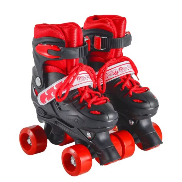 Kids Quad-wheel RollerSkates BLACK/RED